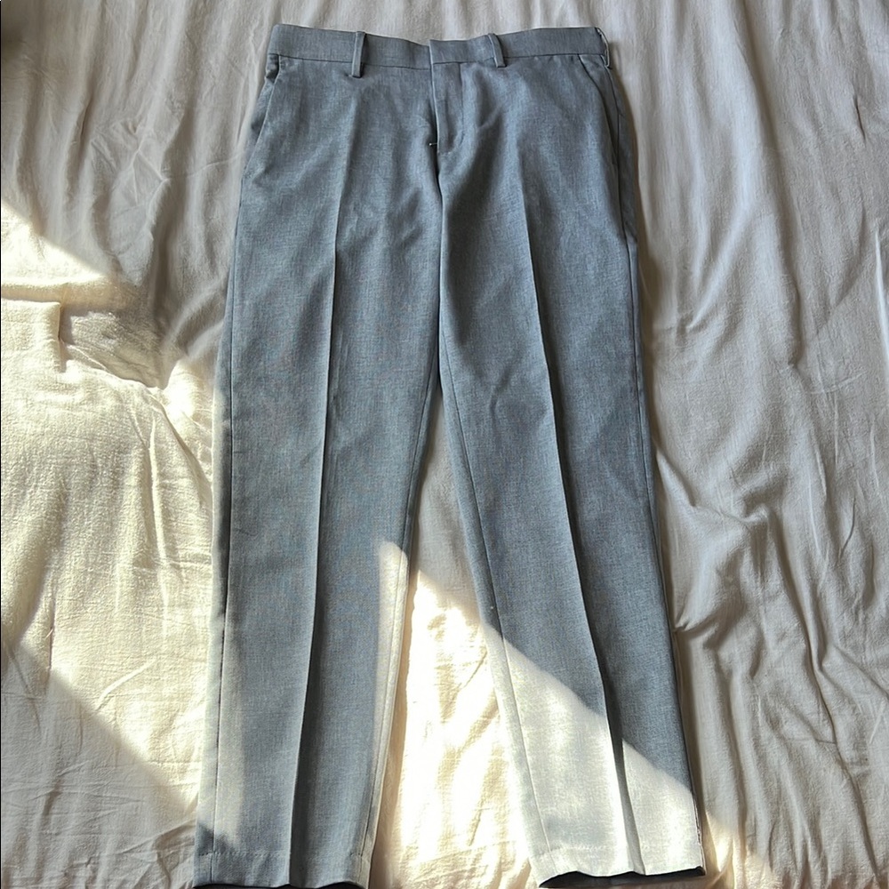 Slim Fit Men's Gray Dress Pants